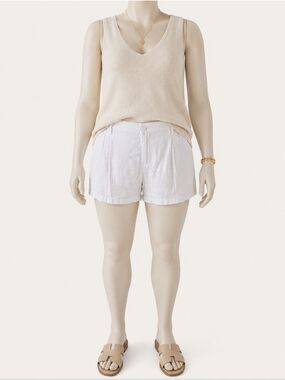 Hollister Livvy White Linen Blend Shorts XXL Pockets Coastal Resort Summer NWT